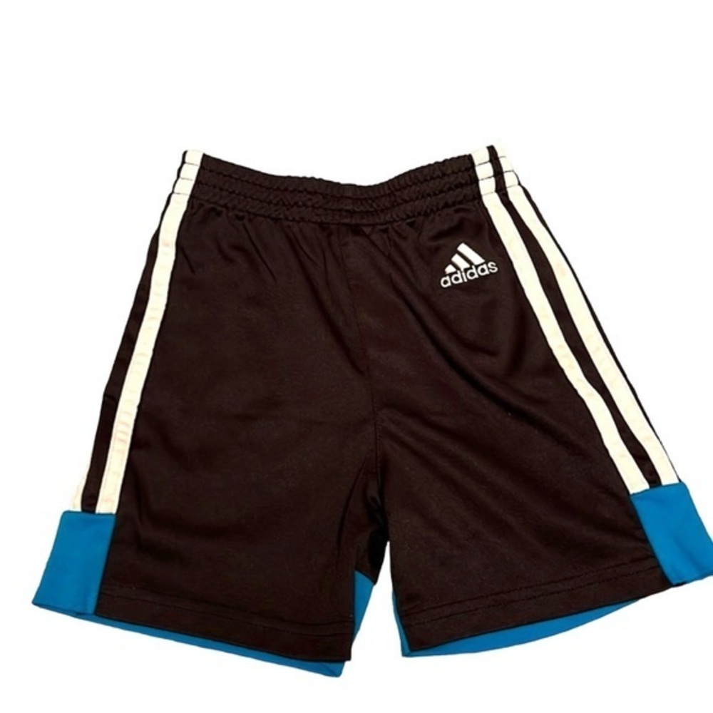 Adidas Boys Shorts Size 2T Black White Stripe Aqua Blue